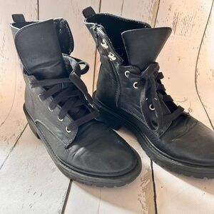 Massini Black Combat Lace-Up Boots Sz 9